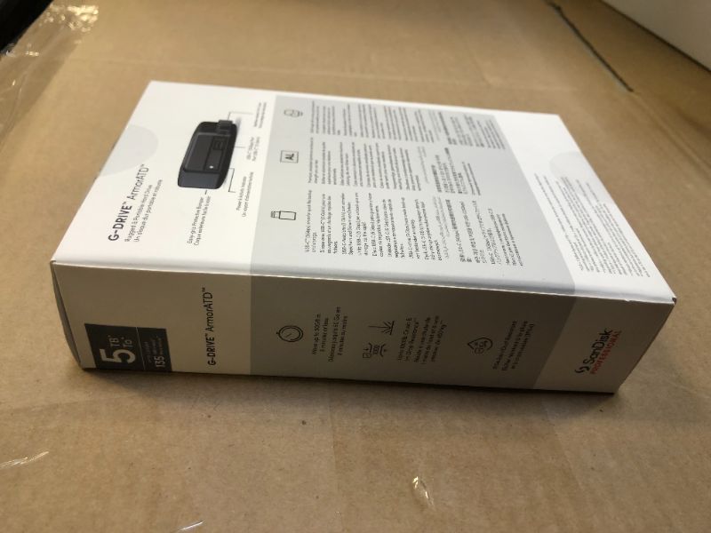 Photo 4 of (Brand New Factory Sealed)SanDisk Professional - G-DRIVE ArmorATD External USB-C Portable Hard Drive 5TB - Space Gray

