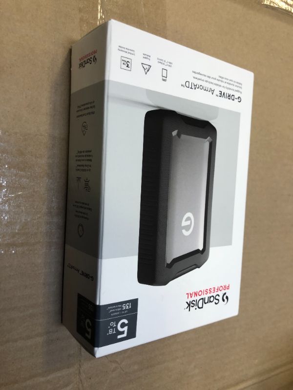Photo 5 of (Brand New Factory Sealed)SanDisk Professional - G-DRIVE ArmorATD External USB-C Portable Hard Drive 5TB - Space Gray
