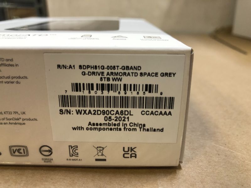 Photo 3 of (Brand New Factory Sealed)SanDisk Professional - G-DRIVE ArmorATD External USB-C Portable Hard Drive 5TB - Space Gray
