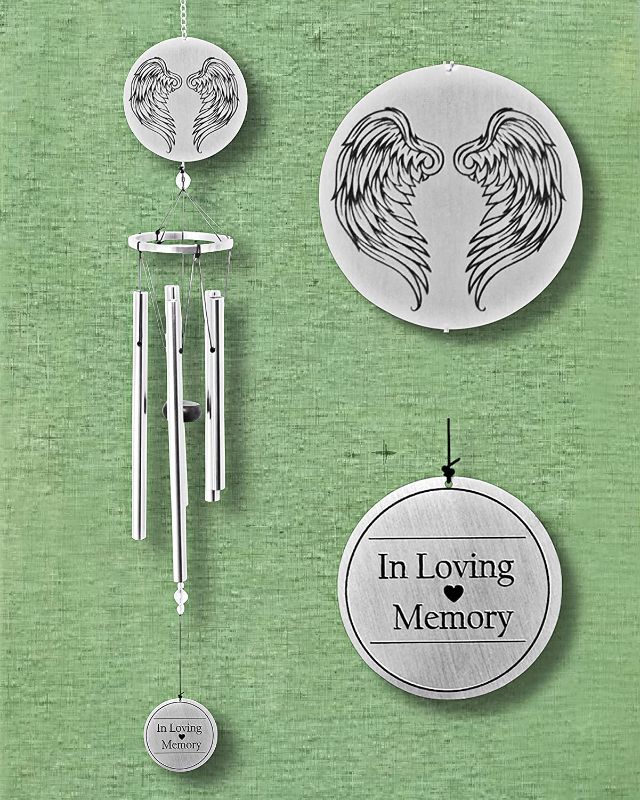 Photo 1 of --Brand new factory sealed ---Memorial Wind Chimes for Loss of Loved One - Angel Wind Chimes for Sympathy & Funerals - Helping to Nurture Treasured Memories & Provide Comfort - 34 inches Gift Boxed with Poem…
