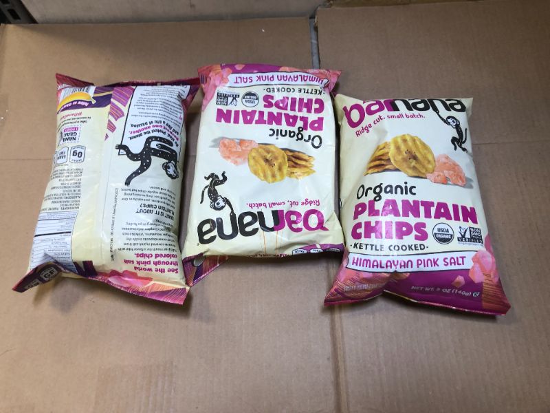 Photo 1 of   exp--- MAR-2022 Barnana Plaintain Chips, Organic, Himalayan Pink Sea Salt, Ridged - 5 oz