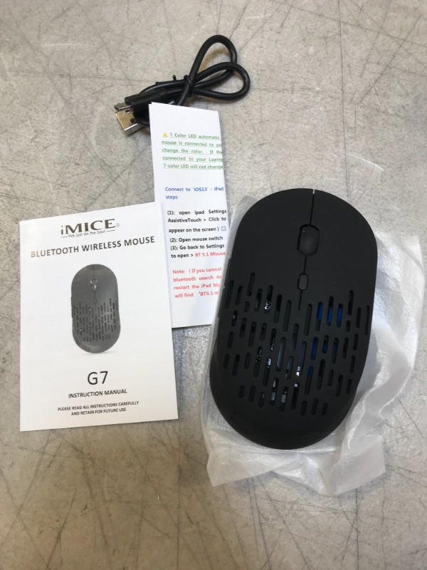 Photo 2 of Bluetooth Wireless Mouse for Mac MacBook pro iPad MacBook Air Laptop Chromebook Windows HP DELL PC (Black LED Mouse)
