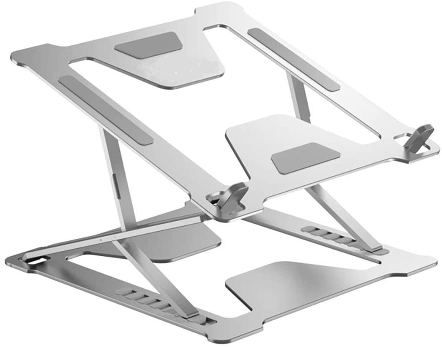 Photo 1 of JoiseTech Ergonomic Laptop Desk Stand Portable Foldable Adjustable Notebook Holder for Home Office, Multi-Functional Aluminum Computer Riser for 10-17.3" Apple MacBook HP Dell XPS Chromebook (Silver)
