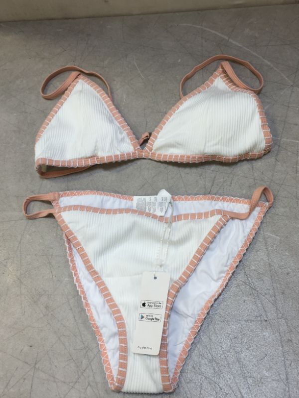 Photo 2 of CUPSHE Women's Bay of Angels Crochet Design Sexy Triangular Bikini Set size m 