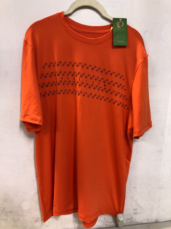 Photo 2 of PEARL iZUMi Midland Tee 17122104 - sunset orange links SIZE MEDIUM(SECURITY TAG ON ITEM)