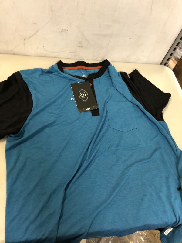 Photo 2 of Club Ride Men's Rambler Poly Wool Henley Cycling Top XL Steel Blue 