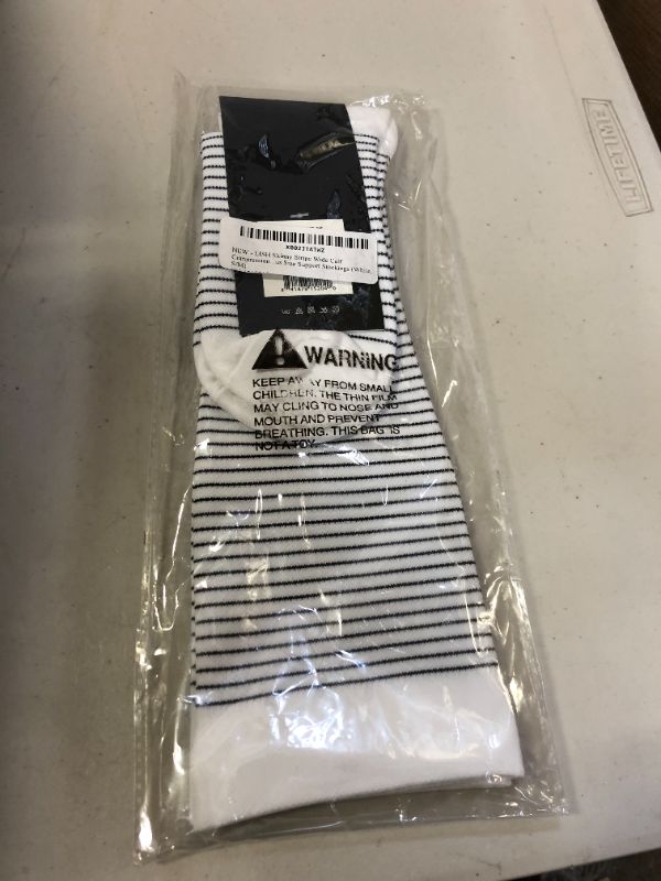 Photo 1 of LISH SKINNY STRIPE WIDE CALF COMPRESSION SOCKS SIZE S/M 5 PACK