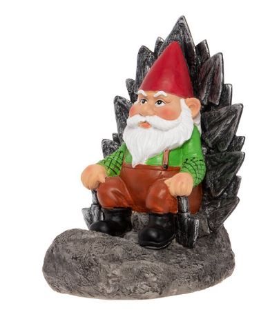 Photo 1 of GreenLighting Light Up Gnome on a Throne Garden Gnome - Novelty Solar Powered Lawn Ornament Figurine 2 PACK