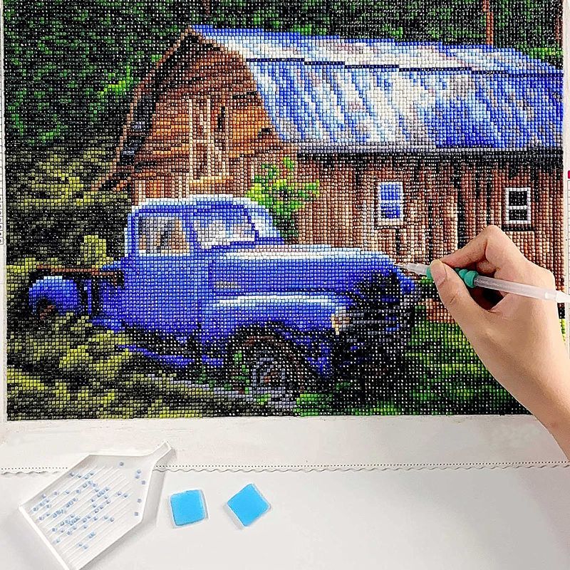 Photo 1 of 5D Diamond Painting by Number Kits for Adults 13.8x17.7 Inch? DIY Full Square Drill Cabin Acrylic Embroidery Cross Stitch Arts Craft Canvas Supply for Home Wall Decor 25 Colors
