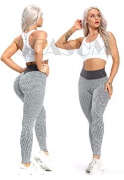 Photo 1 of SEASUM Women's High Waist Yoga Pants Scrunched Booty Leggings Workout Running Butt Enhance Textured Tights LARGE
