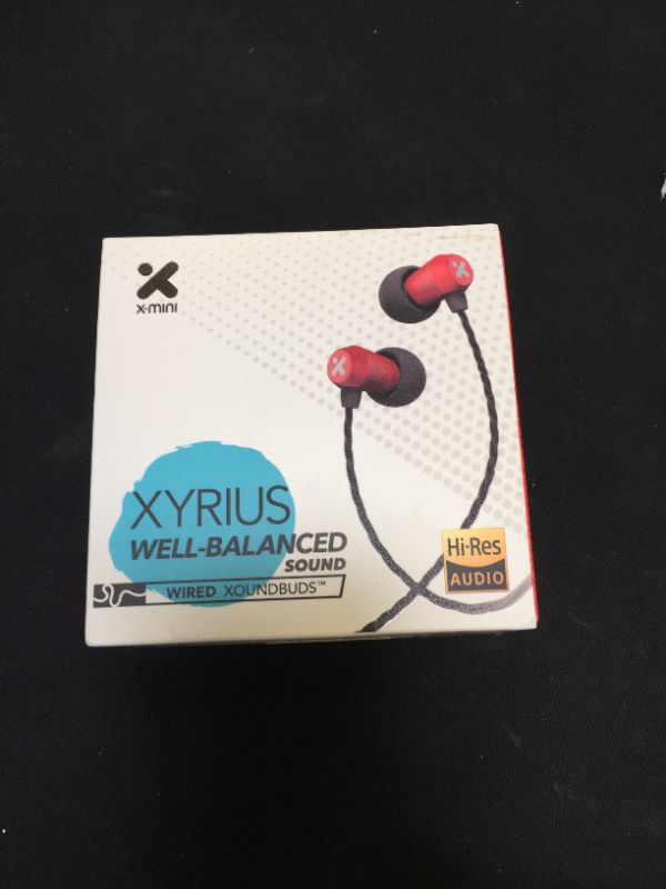 Photo 2 of X-mini XYRIUS Hi-Res HiFi High Performance in-Ear Earphone w Mic, for Stage, Musician Recording High Resolution and Earphones with Microphone (Red)
