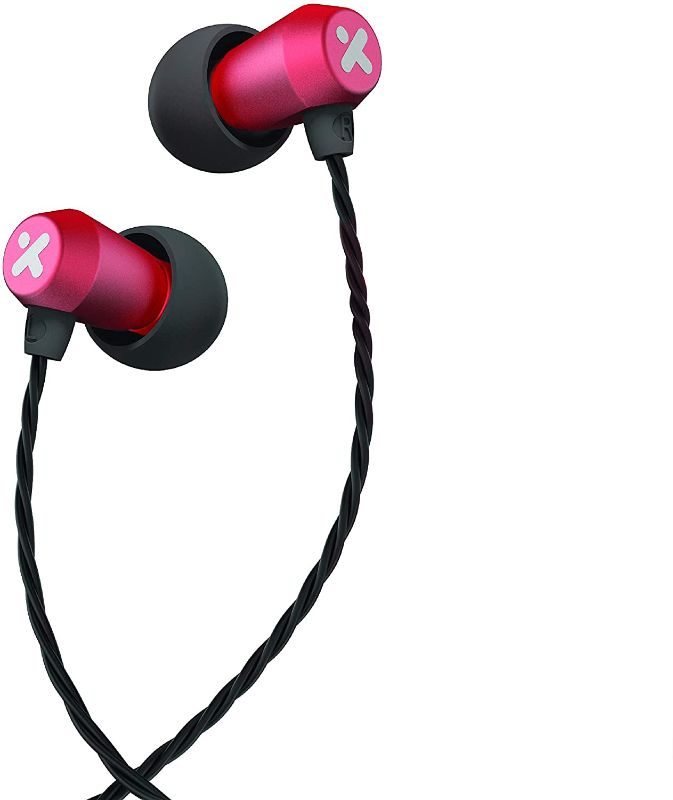 Photo 1 of X-mini XYRIUS Hi-Res HiFi High Performance in-Ear Earphone w Mic, for Stage, Musician Recording High Resolution and Earphones with Microphone (Red)
