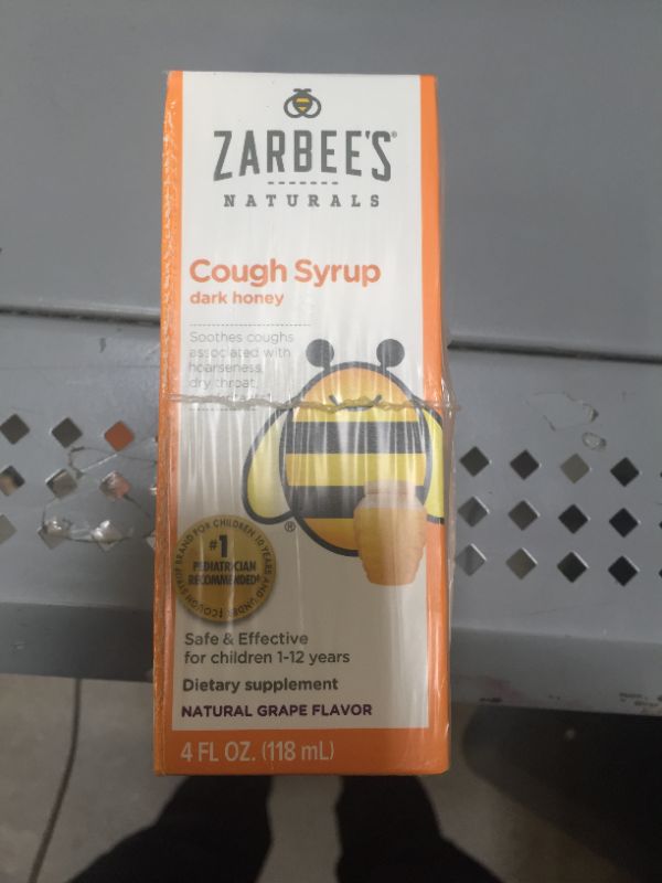 Photo 1 of Zarbee's Naturals Children's Cough Syrup with Dark Honey, Natural Grape Flavor, 4 Ounce Bottle Exp 4.22
