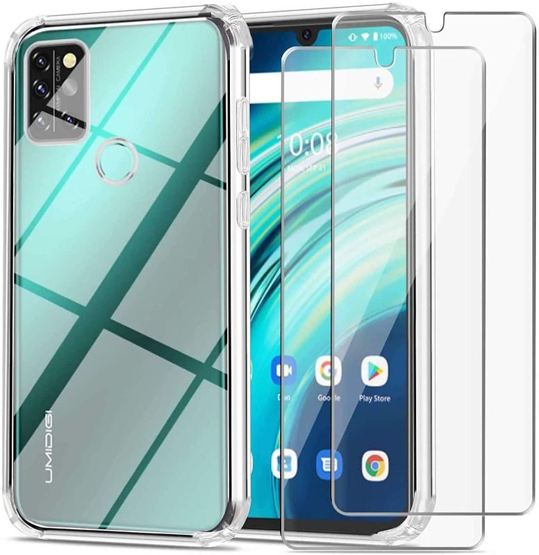 Photo 1 of (3 in 1) for UMIDIGI A7 Pro Case,UMIDIGI A7 Pro Case with Glass Screen Protector Slim Clear Soft TPU Silicone Phone Case Cover with (Clear) Transparent for UMIDIGI A7 Pro,UMIDIGI A7 Pro 6.30 Inches pack of 3
