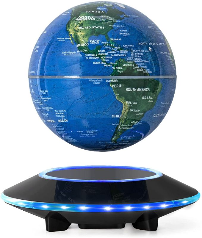 Photo 1 of Magnetic Levitation Floating Globe Anti Gravity Rotating World Map with LED Light for Educational Gift Home Office Desk Decoration
