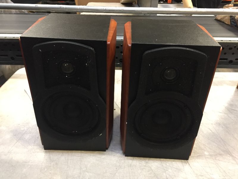 Photo 2 of Amazon Basics Bookshelf Speakers with Passive Speaker, 50W, 50-20KHz
