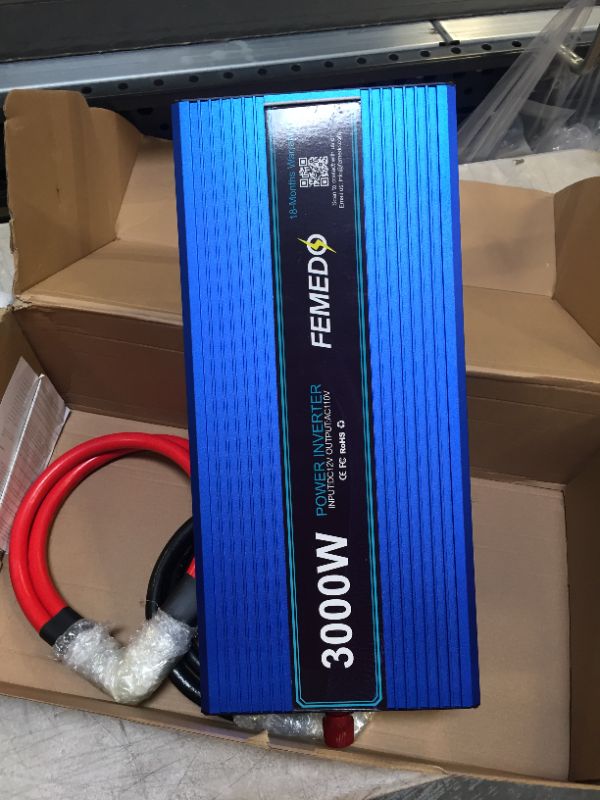 Photo 2 of 3000W Power Inverter 3000 watt Modified Sine Wave Inverter with 3 AC Outlets Converter DC 12V in to AC 110V Out for Car RV Truck(Blue)
