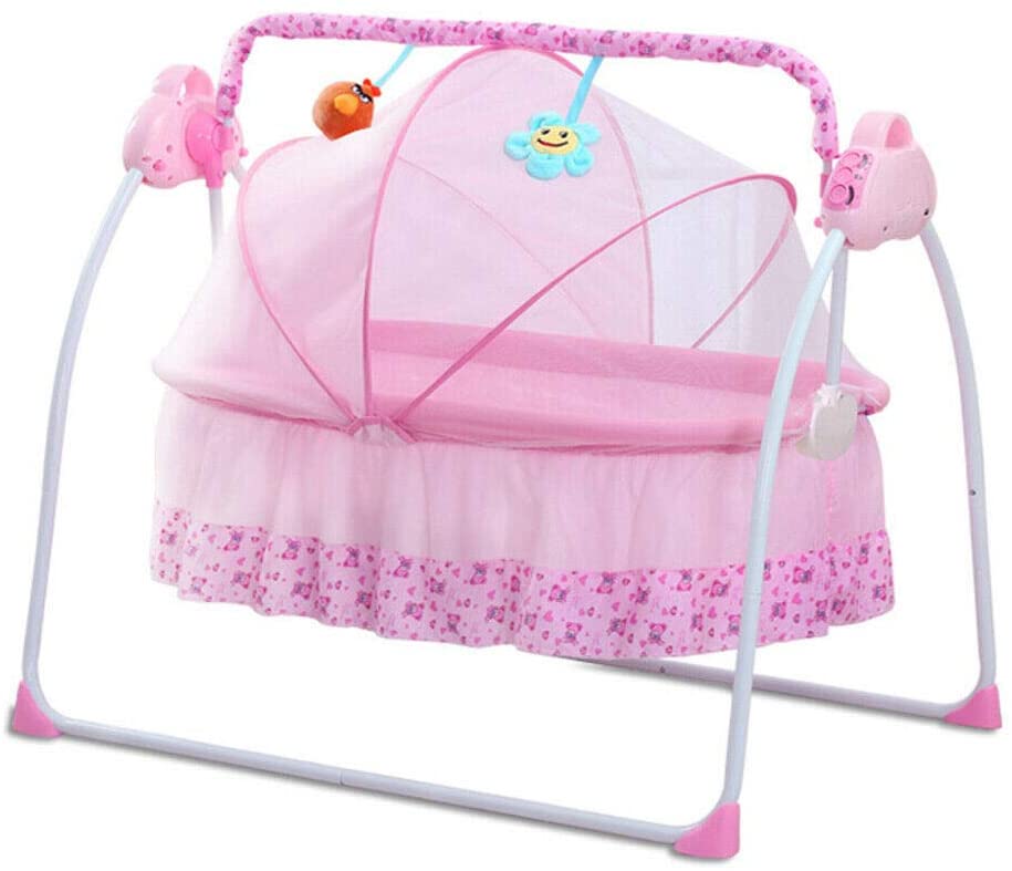 Photo 1 of Electric Crib Cradle Newborn Cradle Swings Rocking Chair Bassinet Infant Bed Cot Crib Basket 0-18 Months Portable Crib with Music
