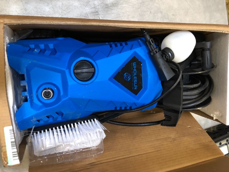 Photo 2 of WHOLESUN 3000PSI Electric Pressure Washer 2.4GPM Power Washer 1600W High Pressure Cleaner Machine with 4 Nozzles Foam Cannon for Cars, Homes, Driveways, Patios (Blue)
