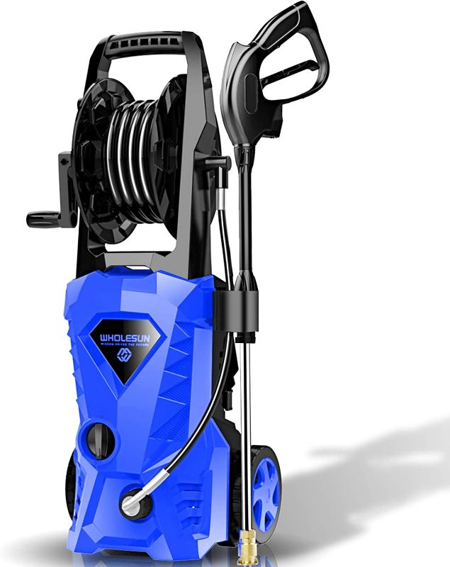 Photo 1 of WHOLESUN 3000PSI Electric Pressure Washer 2.4GPM Power Washer 1600W High Pressure Cleaner Machine with 4 Nozzles Foam Cannon for Cars, Homes, Driveways, Patios (Blue)
