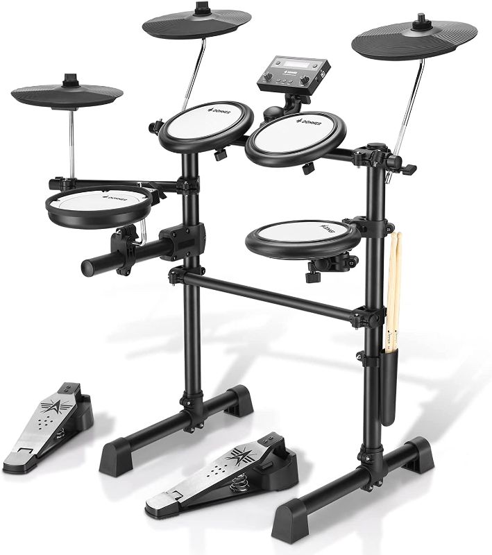 Photo 1 of Donner DED-90 Electric Drum Set, Electronic Drum Kit for Beginner with 272 Sounds, Quiet Mesh Drum Set with Heavy Duty Pedals, Drum Sticks Easy Storage, Light & Portable
