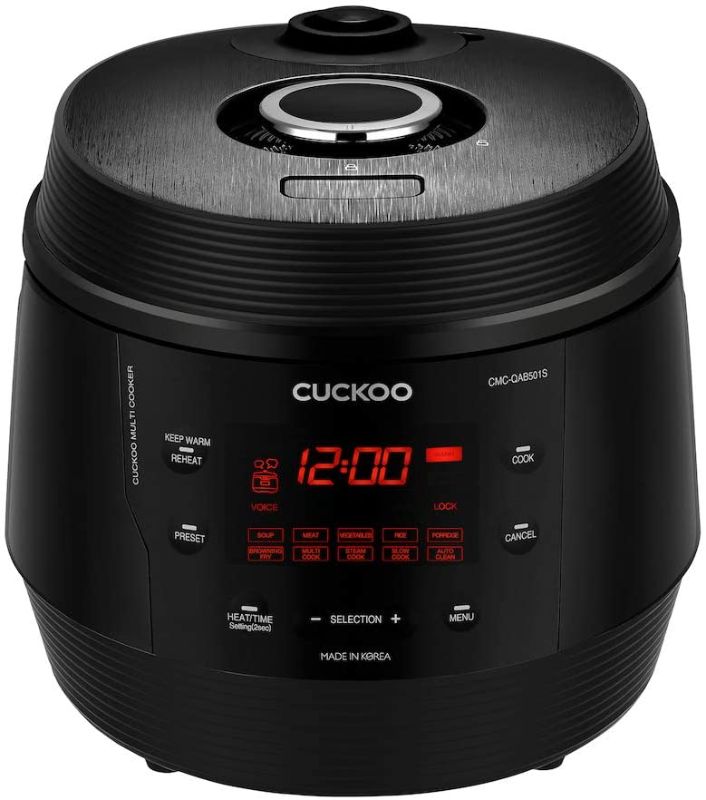 Photo 1 of CUCKOO CMC-QAB501SB | 5QT. Standard 8-in-1 Pressure Cooker | 10 Menu Options: Slow Cooker, Sauté, Steamer, Yogurt & More, Made in Korea | Black
