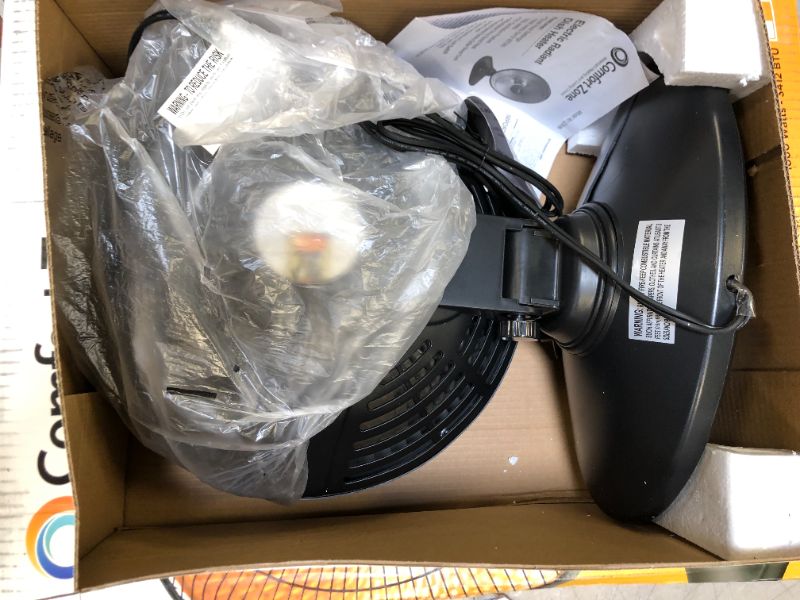 Photo 2 of Comfort Zone 700/1000-Watt Oscillating Parabolic Dish Radiant Electric Portable Space Heater , Black