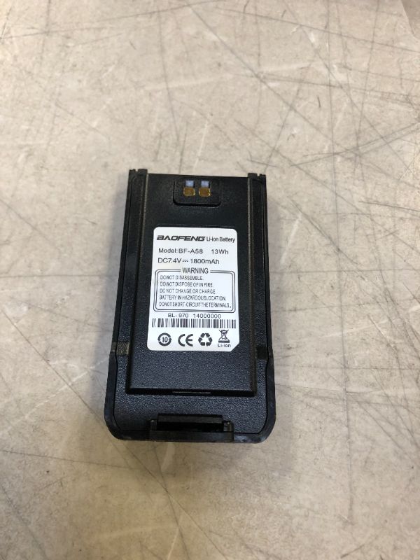Photo 2 of Baofeng Battery BL-9 2200 mAh Li-ion Compatible with: Baofeng UV-9R, UV-9R Plus, UV-82WP (T-56), BF-T57 Rechargeable Extended Battery by Mirkit Radio