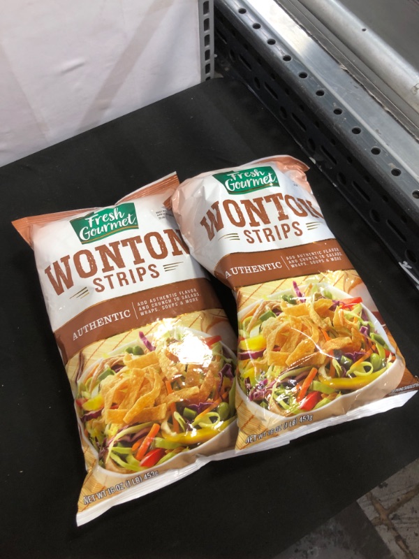 Photo 2 of 2 PACK - Fresh Gourmet Authentic Wonton Strips | 1 Pound | Low Carb | Crunchy Snack and Salad Topper
EXP - APRRIL - 2 -2022 