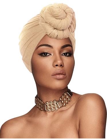 Photo 1 of 2 Pieces Turban Head Wraps for Women African Head Scarf Long Soft Stretch Headwraps