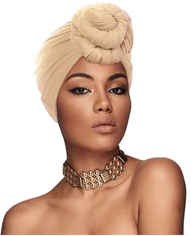 Photo 1 of 2 Pieces Turban Head Wraps for Women African Head Scarf Long Soft Stretch Headwraps