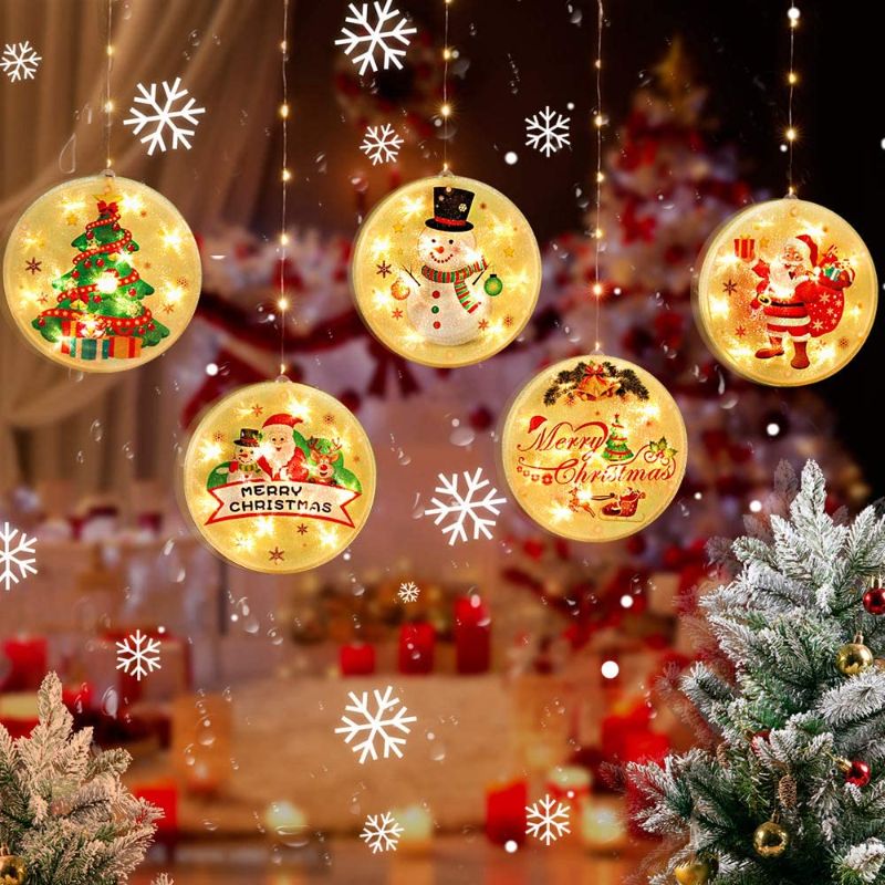 Photo 1 of ABETER Christmas Lights, LED Fairy Light Curtain 1.5Mx 0.8M, 3D Curtain Light,Christmas Tree Decoration Waterproof Chandelier, disc Copper Wire Curtain Decoration Light
