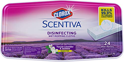 Photo 1 of  Clorox Disinfecting Wipes Clorox Scentiva Disinfecting Wet Mopping Pad Refills for Floor Cleaning Tuscan Lavender & Jasmine, 24Count Wet Refills, 24Count
