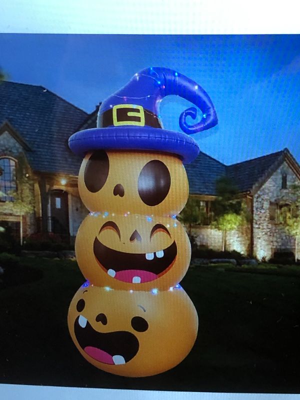Photo 1 of  HALLOWEEN INFLATABLE OUTDOOR PUMPKIN BLOW UP YARD DECORATION WITH LED LIGHTS INFLATABLE PUNCHING BAG FOR KIDS 11.81 X 11.61 X 2.76 INCHES