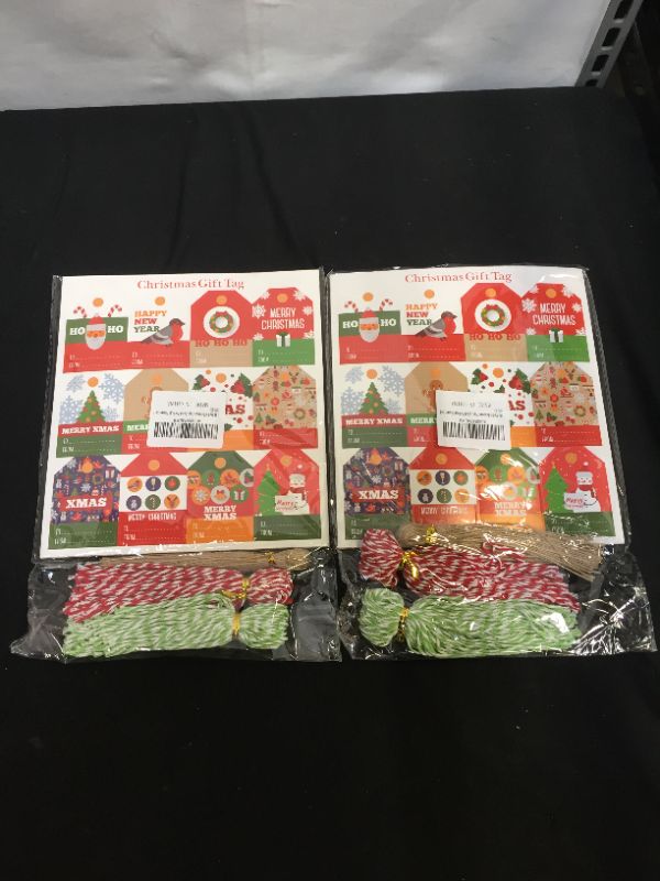 Photo 1 of 144 Pack Christmas Paper Gift Tags, Pre-Punched Xmas Paper Tags for DIY Xmas Holiday Present Wrap Stamp and Label Package Name Card (2 PACK)