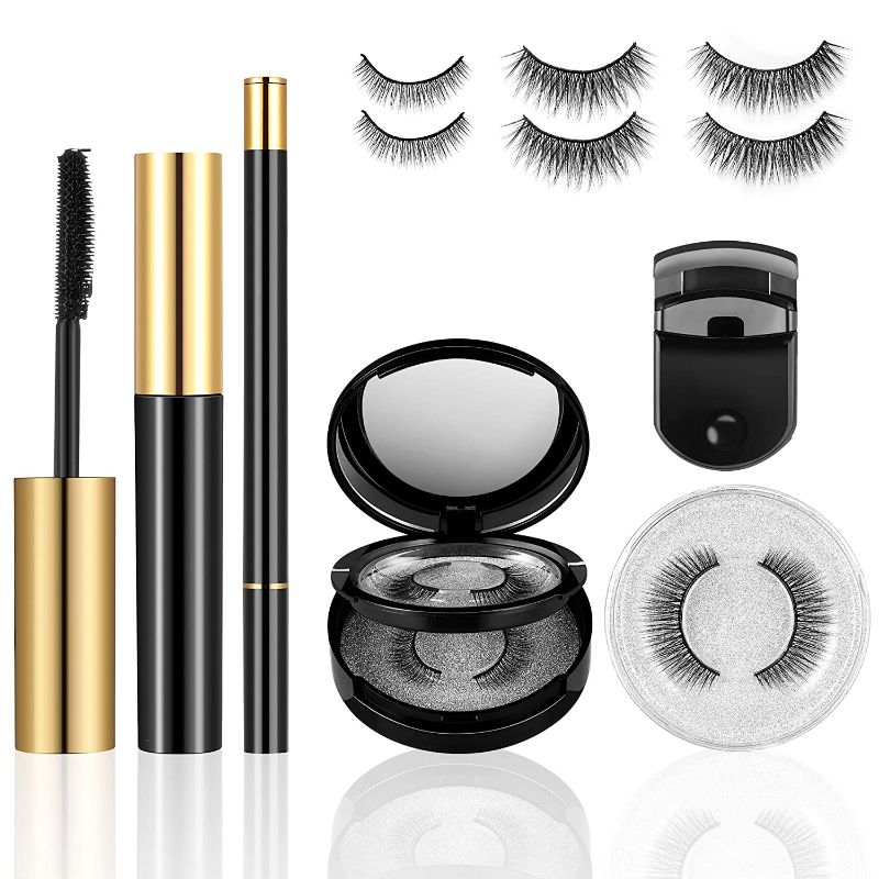 Photo 1 of (3 Pairs) Upgraded Magnetic Eyelashes, Reusable False Eyelashes and Liquid Eyeliner Set, 3D Handmade Natural Look for Daily Use
exp 5 - 18 - 23 