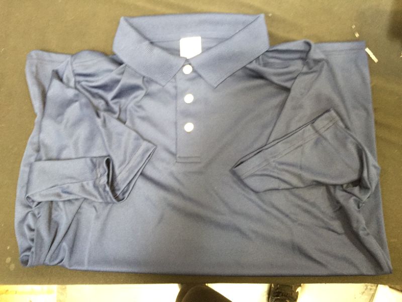 Photo 2 of Hanes Men's X-Temp Performance Pique Polo Short Sleeve Shirt MEDIUM NAVY BLUE 
