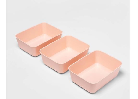 Photo 1 of 6 PACK Room Essentials Storage Trays Feather Peach