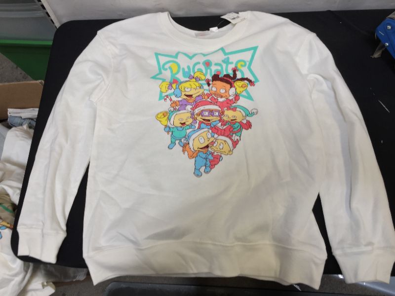 Photo 2 of Women's Holiday Rugrats Graphic Sweatshirt - White XL