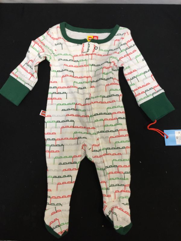 Photo 2 of Baby Stacked Brick Pattern One Piece Pajama - LEGO Collection x Target White New -NEWBORN 
