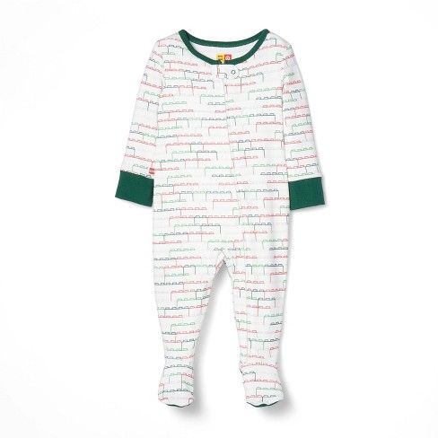 Photo 1 of Baby Stacked Brick Pattern One Piece Pajama - LEGO Collection x Target White New -NEWBORN 