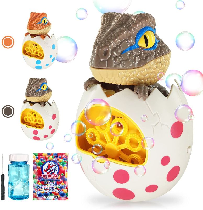 Photo 1 of Bubble Machine Dinosaur Bubble Bubble Machine for Kids Toddlers Boys Girls Baby Bath Toys Indoor Outdoor Automatic Bubble Maker (Brown)
