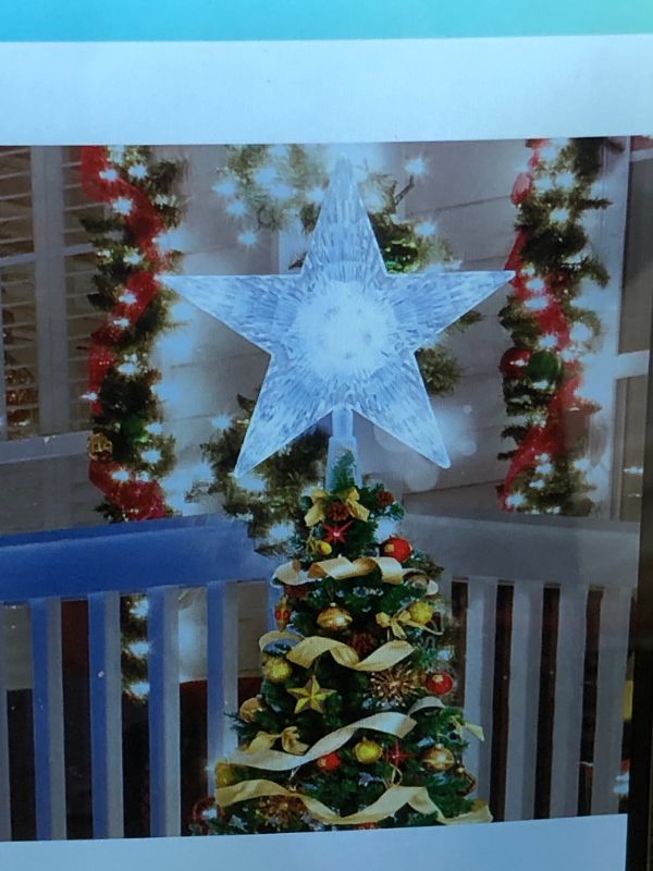 Photo 1 of  TREE TOPPER STAR LIGHTED- 8.3 INCH STAR CHRISTMAS TREE TOPPERS LIGHTED, GLITTERING WIRELESS TREE STAR BATTERY OPERATED CHRISTMAS LIGHT WITH TIMER