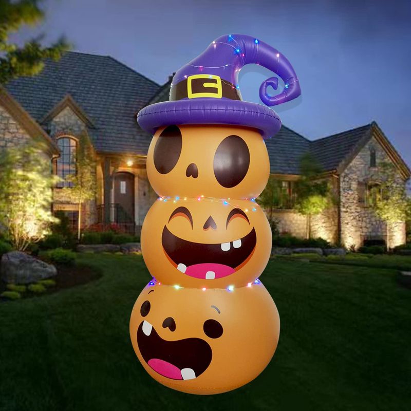 Photo 1 of CiniQy Halloween Inflatable Outdoor Pumpkin Blow Up Yard Decoration with LED Lights Inflatable Punching Bag for Kids
