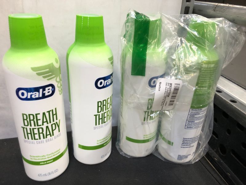 Photo 2 of 2 PACKS Oral-B Breath Therapy Mouthwash Special Care Oral Rinse, 16 Fl Oz, 4 BOTTLES TOTAL
