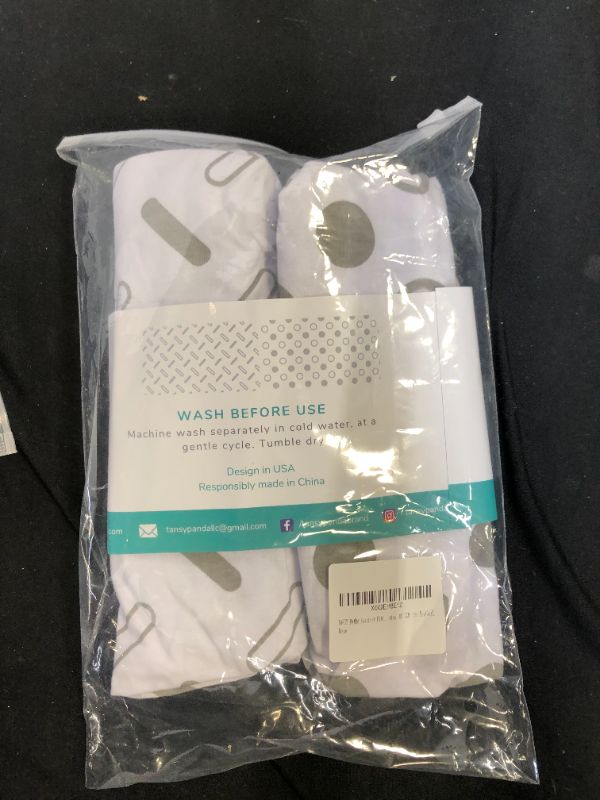 Photo 1 of Halo Bassinet Fitted Sheets Pack of 2 (ONLY for Thick Oval and Halo MATTRESSES Because Elastic of Current Inventory is Tight) - Organic Cotton Sheets for Baby Boy and Girl, White and Gray
