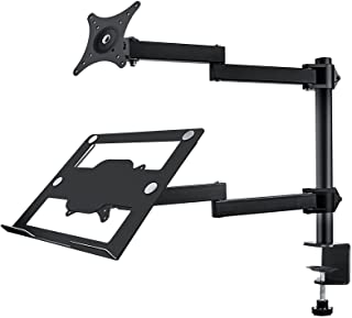 Photo 1 of Samyoung Dual Monitor Stand, Heavy-Duty Monitor Mount for 2 Monitors, Fully Adjustable Monitor Arm & Laptop Mount for Desk with Max VESA 100x100mm & Detachable Laptop Arm, Fit 10-32” & 12-17” Screen
