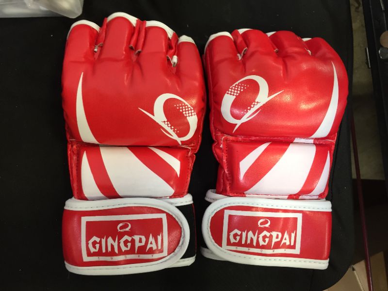 Photo 2 of GINGPAI Half Training Boxing Mitts Gloves for Men Women, Training Gloves, Sparring Gloves for Punching Bag, Kickboxing, Muay Thai, MMA, UFC SIZE MEDIUM
