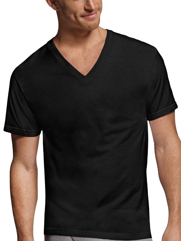 Photo 1 of Hanes Premium 3pk Men's Comfort Fit V-Neck Undershirt BLACK MEDIUM
