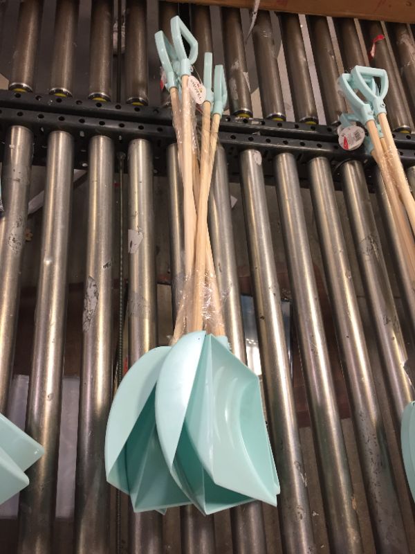 Photo 1 of CHILDRENS LEARN AND PLAY PLASTIC AND WOODEN SHOVEL 4PK BLUE